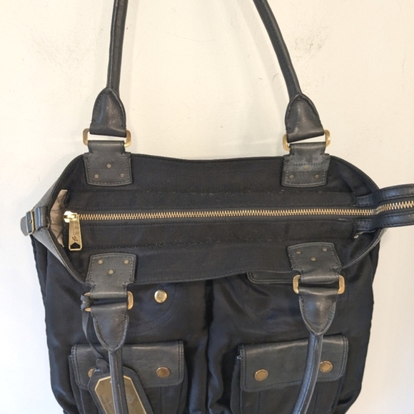 Lauren Ralph Lauren Black Nylon Leather Trim Tote Bag - Picture 8 of 13